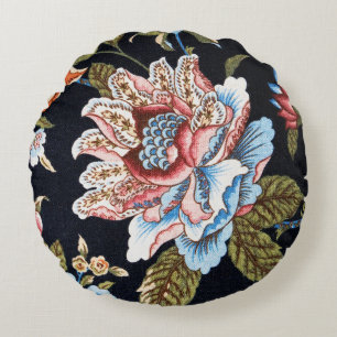 Coussins Ronds Style rétro Ornement floral multicolore