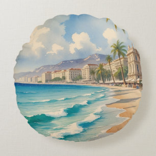 Coussins Ronds Style vintage Côte d'Azur Voyage en France