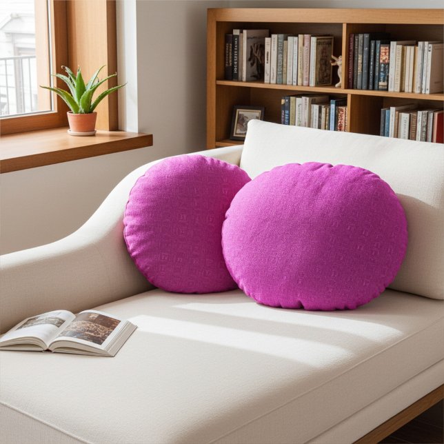 Coussins Ronds Stylish Cute and Elegant Abstract Hot Pink Pattern (Créateur téléchargé)