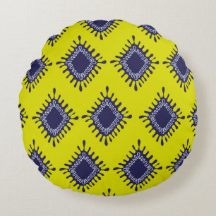 Coussins Ronds Stylish modern ikat tribal seamless pattern