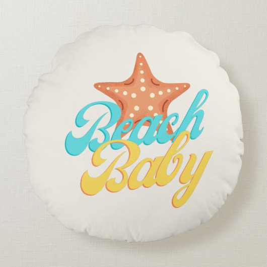 Coussins Ronds Summery Beach Baby Word Art (Devant)