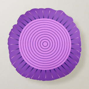Coussins Ronds Sunburst géométrique moderne - Amethyst Purple