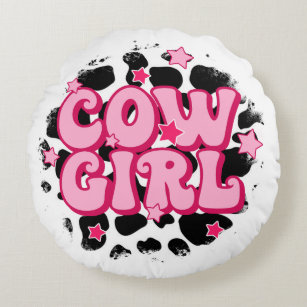 Coussins Ronds Super Star Cow Girl