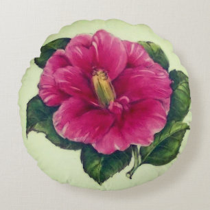 Coussins Ronds Superbe aquarelle rose Hibiscus Flower