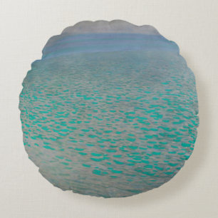 Coussins Ronds Sur le lac Attersee par Gustav Klimt, Vintage Fine