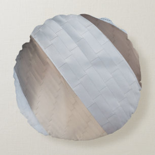 Coussins Ronds Surface beige et blanche