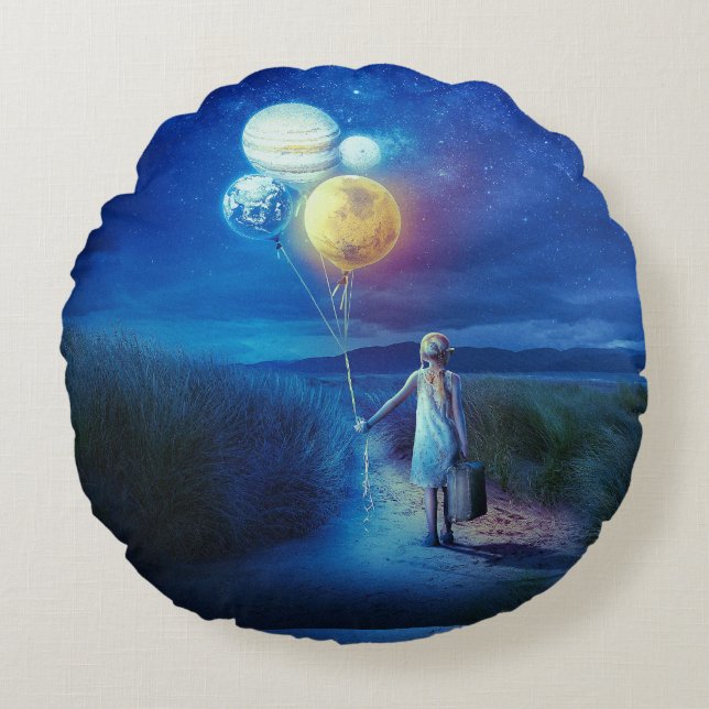 Coussins Ronds Surreal se déplace vers son avenir (Devant)