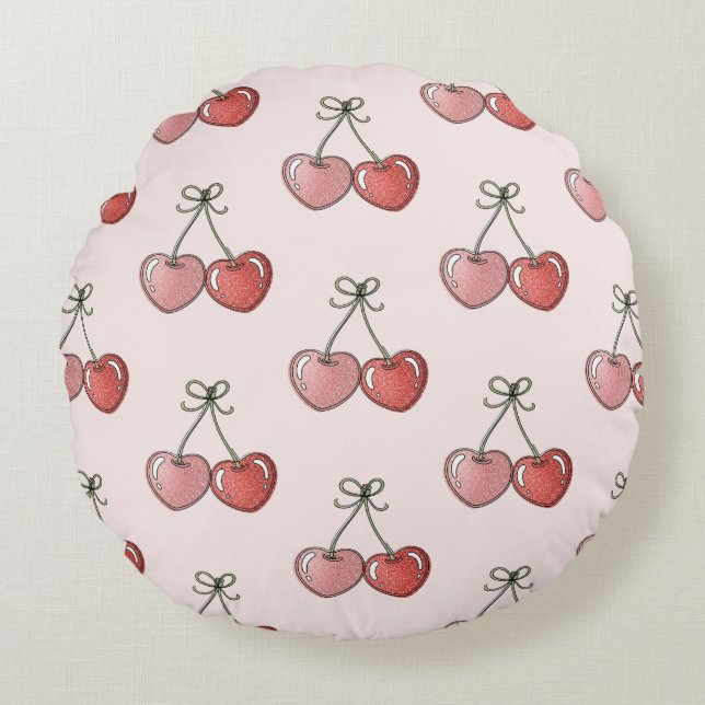 Coussins Ronds Sweetheart Cherries (Devant)