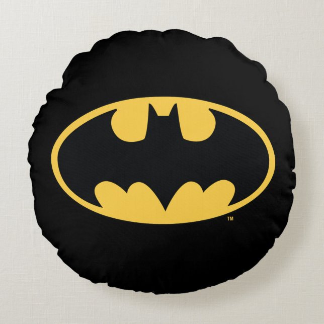 Coussins Ronds Symbole Batman | Logo ovale (Devant)