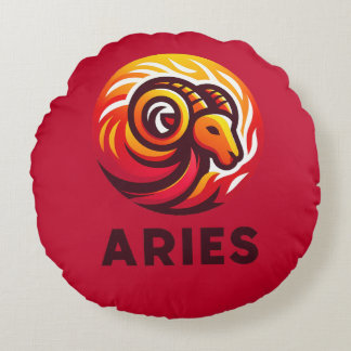 Coussins Ronds SYMBOLE D'Astrologie À Baies FLEURIES