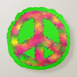 Coussins Ronds Symbole de paix 09 (ckc)-Oreiller à lancer rond