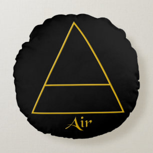 Coussins Ronds Symbole d'élément d'air de Falln Pagan