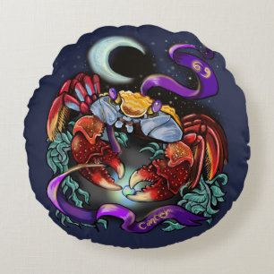 Coussins Ronds Symbole du cancer du zodiaque