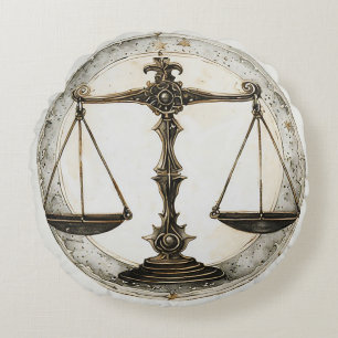 Coussins Ronds Symbole élégant du zodiaque Balance