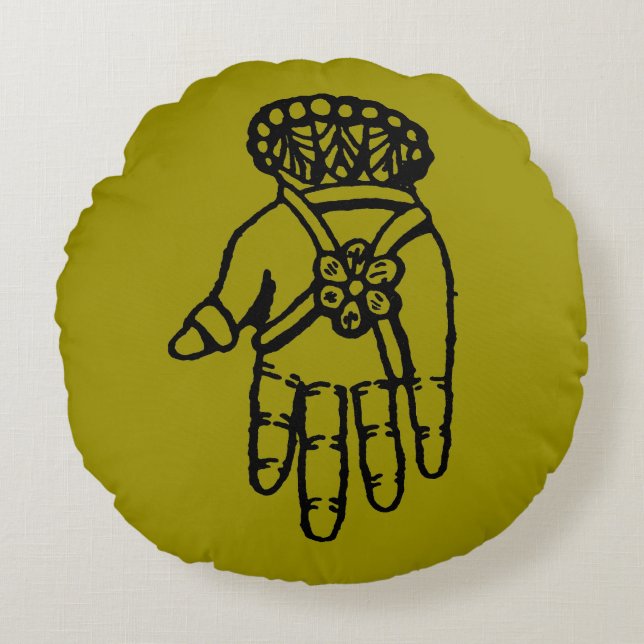 Coussins Ronds Symbole islamique : Hamsa (Devant)