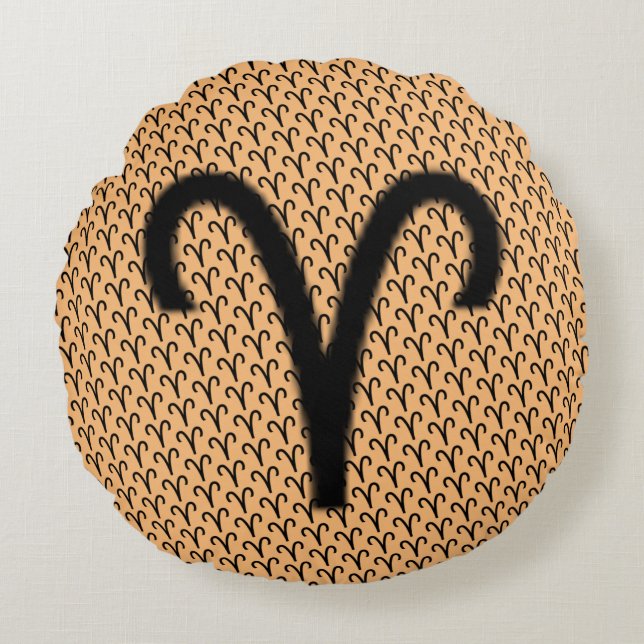 Coussins Ronds Symbole Zodiac Aries Standard par Kenneth Yoncich (Devant)