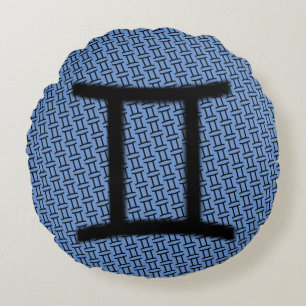 Coussins Ronds Symbole Zodiaque Gemini Standard par Kenneth Yonci