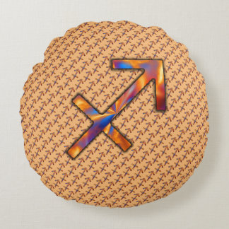 Coussins Ronds Symbole zodiaque Sagittatius Élément par K Yoncich