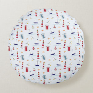 Coussins Ronds Symboles de la mer cool