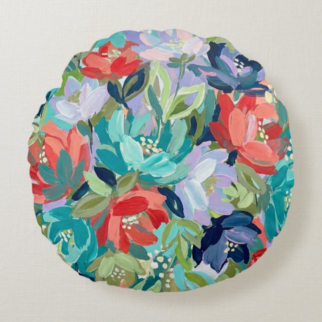 Coussins Ronds Symphonie de jardin vibrant (Devant)