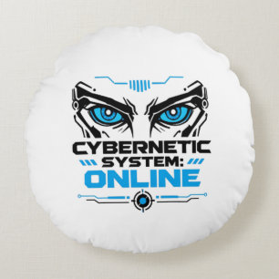 Coussins Ronds Système Cybernétique En Ligne Yeux De Robot Futuri