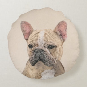 Coussins Ronds Tableau Français Bulldog (Sable) - Joli Original D
