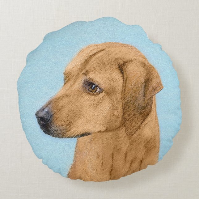 Coussins Ronds Tableau Rhodesian Ridgeback - Art Chien original (Dos)