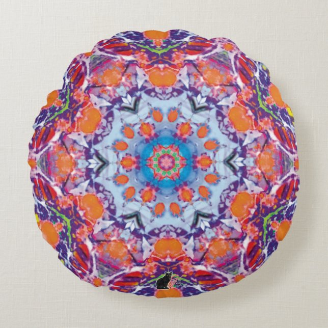 Coussins Ronds Tanger Kaleidoscope (Devant)