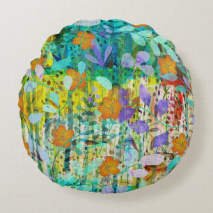Coussins Ronds Tangerine sauvage - Art inspiré par la nature par