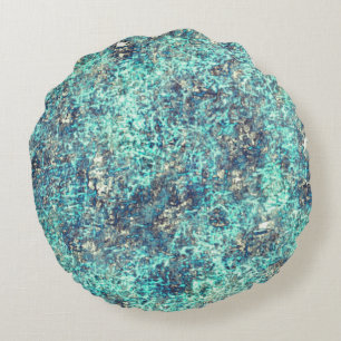 Coussins Ronds Tangle de fils ou cyan spongieux bleu et gris