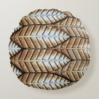 Coussins Ronds Tapis de la zone d'accent feuille Brown