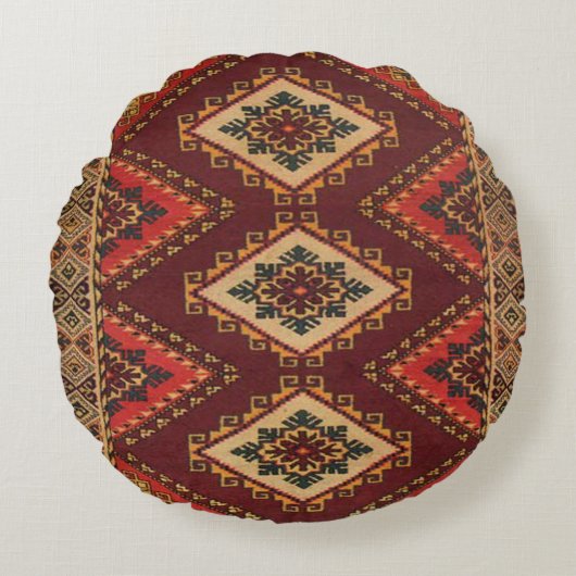 Coussins Ronds Tapis d'orient turc antique Perse (Devant)