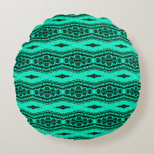Coussins Ronds Tapis persan ikat vert clair. Ethnique