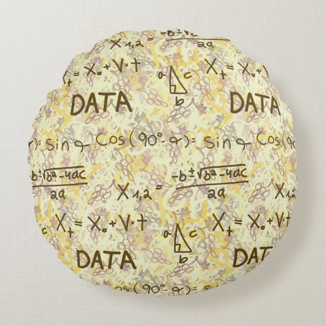Coussins Ronds Tapis rond de lancer Data Science Math et Coding P (Devant)