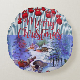 Coussins Ronds Tapis rond de Noël, Joyeux Noël