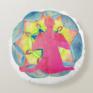 Coussins Ronds Tapisserie d'art de mandala de Yoga