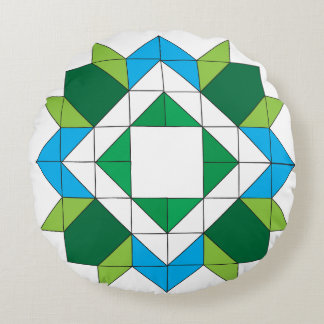 Coussins Ronds Tapisserie géométrique en étoile mosaïque motif bl