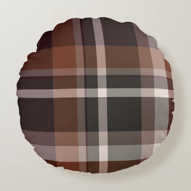 Coussins Ronds Tartan coloré (Devant)