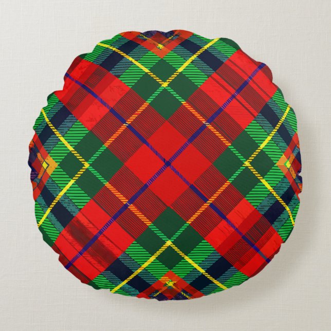 Coussins Ronds Tartan Plaid (Devant)