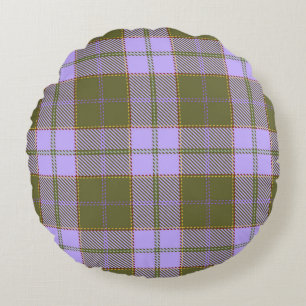 Coussins Ronds Tartan vert et violet Plaid écossais sans fil Pa