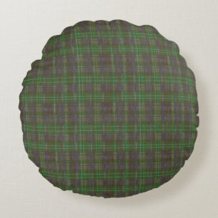 Coussins Ronds Tartan Vert Forêt Cabine