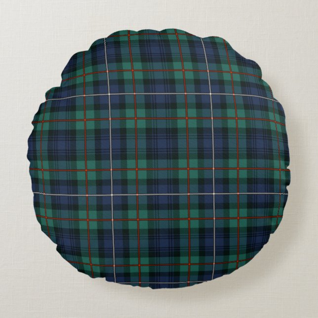 Coussins Ronds Tartan vert pourpre vert Plaid Clan Rustique Rober (Devant)