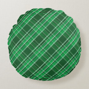 Coussins Ronds Tartan vert Swahili Plaid Motif-88675