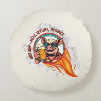 Coussins Ronds Tasse à bière cochon drôle du 14 juillet | Maître