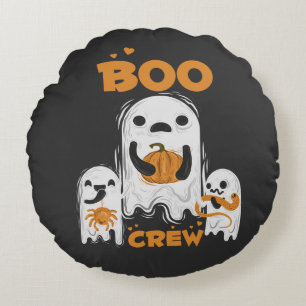 Coussins Ronds Tasse ronde fantôme Boo Crew pour Halloween