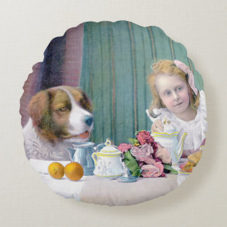 Coussins Ronds Tea Party vintage