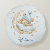 Coussins Ronds Teddy Bear Garçon Bébé Couvertures Lune Étoiles No (Dos)
