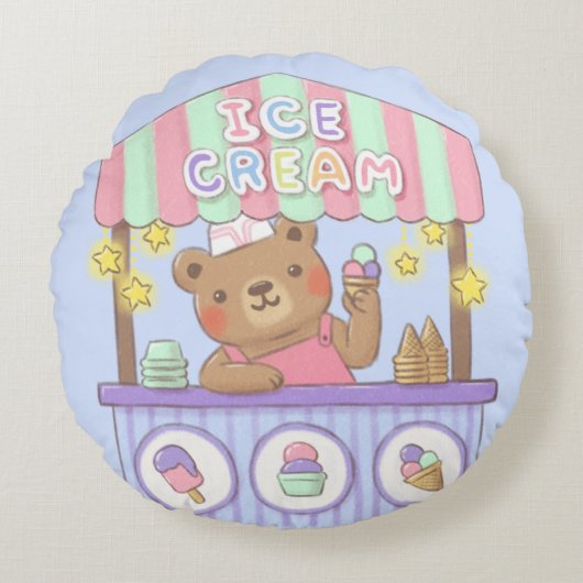 Coussins Ronds Teddy's Ice Cream Parlor (Devant)
