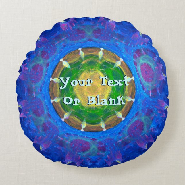 Coussins Ronds Teinture à tarte bleu-vert (Devant)