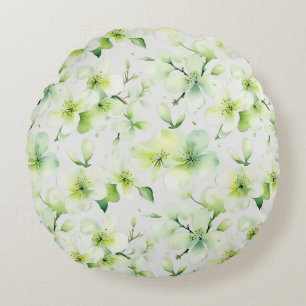 Coussins Ronds Teinture Florale Verte Menthe